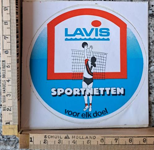 Vintage sticker Lavis sportnetten voor elk doel volleybal, Verzamelen, Stickers, Zo goed als nieuw, Overige typen, Ophalen of Verzenden