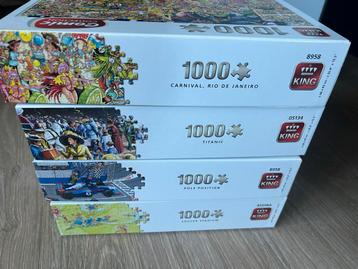 King Puzzels - 4 stuks - 1000 stukjes beschikbaar voor biedingen