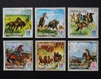 Guinea - Paarden - Het Wilde Westen - 6 prachtige zegels, Ophalen of Verzenden, Gestempeld, Dier of Natuur