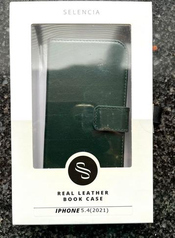 Groene echt leren bookcase Iphone 13 mini telefoonhoes beschikbaar voor biedingen