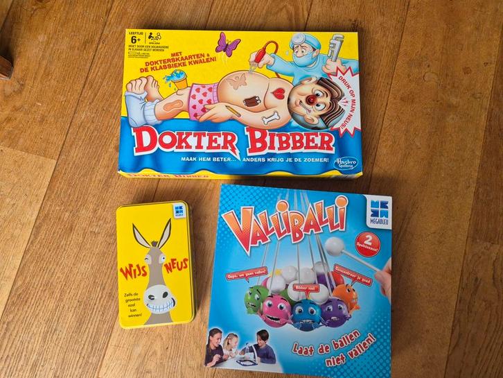 3 weg leuke spellen: Wijsneus en Valliballi en Dr Bibber, Kinderen en Baby's, Speelgoed | Educatief en Creatief, Zo goed als nieuw