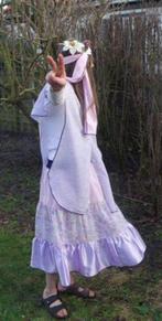 Vrolijke roze paarse bloemetjes hippie mt S/M, ., Ophalen of Verzenden, Zo goed als nieuw, Maat 36 (S)