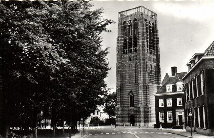 Vught, Helvoirtseweg met St. Lambertustoren - ongelopen, Verzamelen, Ansichtkaarten | Nederland, Ongelopen, Noord-Brabant, Voor 1920