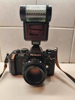 Nikon F-501 Spiegelreflexcamera met flitser, Ophalen of Verzenden, Gebruikt, Compact