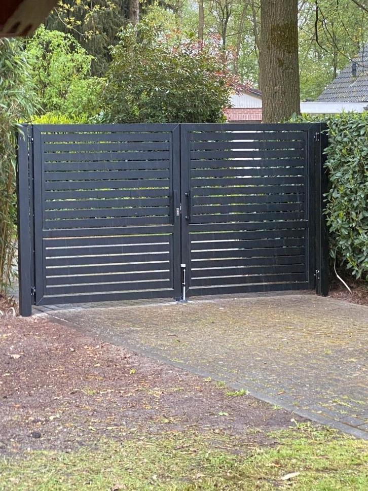 Moderne inrijpoort model: Berlin 400x150cm ook maatwerk, Tuin en Terras, Tuinhekken en Hekwerk, Nieuw, Spijlenhekwerk, IJzer, Met poort