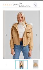 Bershka Jas met Faux Fur - Maat M, Maat 38/40 (M), Beige, Nieuw, Bershka