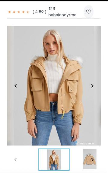 Bershka Jas met Faux Fur - Maat M beschikbaar voor biedingen