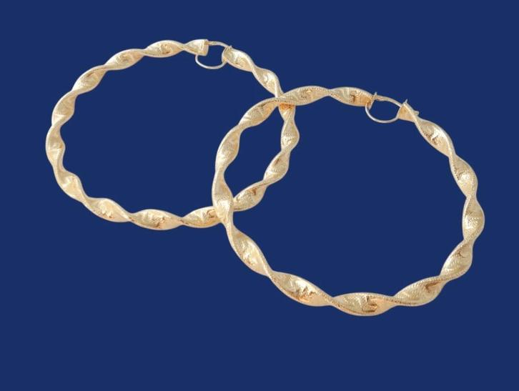 Grote 14 karaat Gouden Oorbellen -Creolen 11.6, Sieraden, Tassen en Uiterlijk, Oorbellen, Nieuw, Goud, Goud, Verzenden