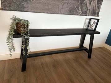 Sidetable bankje gangbank zwart hout beschikbaar voor biedingen