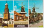 Winschoten (Gr) Groeten uit 3-vensters ca. 1960. (2x molen ), Verzamelen, Ansichtkaarten | Nederland, Verzenden, 1940 tot 1960