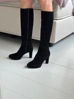 Zwart suedeleren laarzen als nieuw maat 37.5, Ophalen, Zo goed als nieuw, Zwart, Hoge laarzen