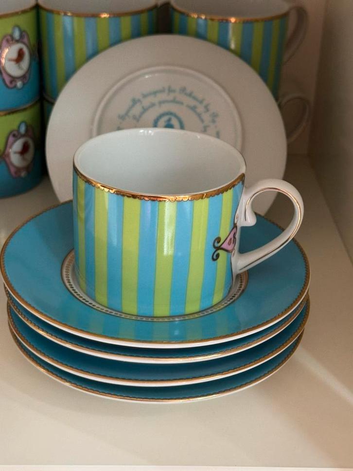 Pip Studio servies Love Birds groen/blauw 5 kop en schotels, Huis en Inrichting, Keuken | Servies, Zo goed als nieuw, Overige typen
