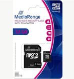 SD Micro SD Card 32GB MediaRange SD CL.10 inkl. Adapter, SD, 32 GB, Mediarange, Nieuw