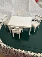 Witte tafel met 4 stoelen - poppenhuis, Verzamelen, Poppenhuizen en Toebehoren, Ophalen of Verzenden, Nieuw, Poppenhuis