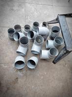 Partij PVC Bochten - 100 mm en 125 mm 80 mm regen wate Maten, Doe-het-zelf en Verbouw, Buizen en Afvoer, Ophalen, Bochten, Gebruikt