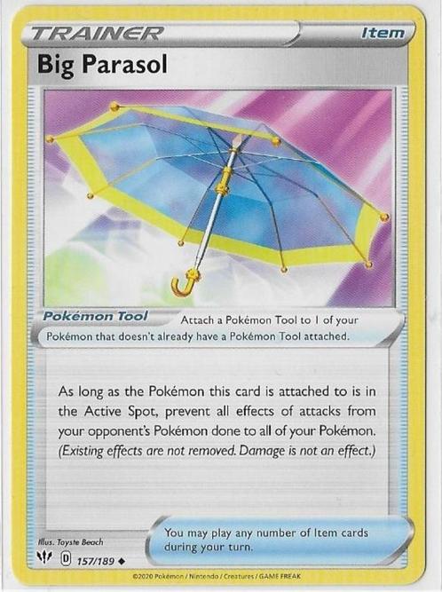 Darkness Ablaze,  Big Parasol [uncommon] 157/189, Hobby en Vrije tijd, Verzamelkaartspellen | Pokémon, Nieuw, Losse kaart, Verzenden