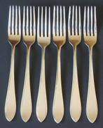 Nr G268: 6 Verzilverde Gero 90 puntfilet P8 dinervorken, Antiek en Kunst, Antiek | Bestek, Ophalen of Verzenden