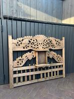 Boho bed deel teak hout uitgesneden hout, Huis en Inrichting, Ophalen, Zo goed als nieuw