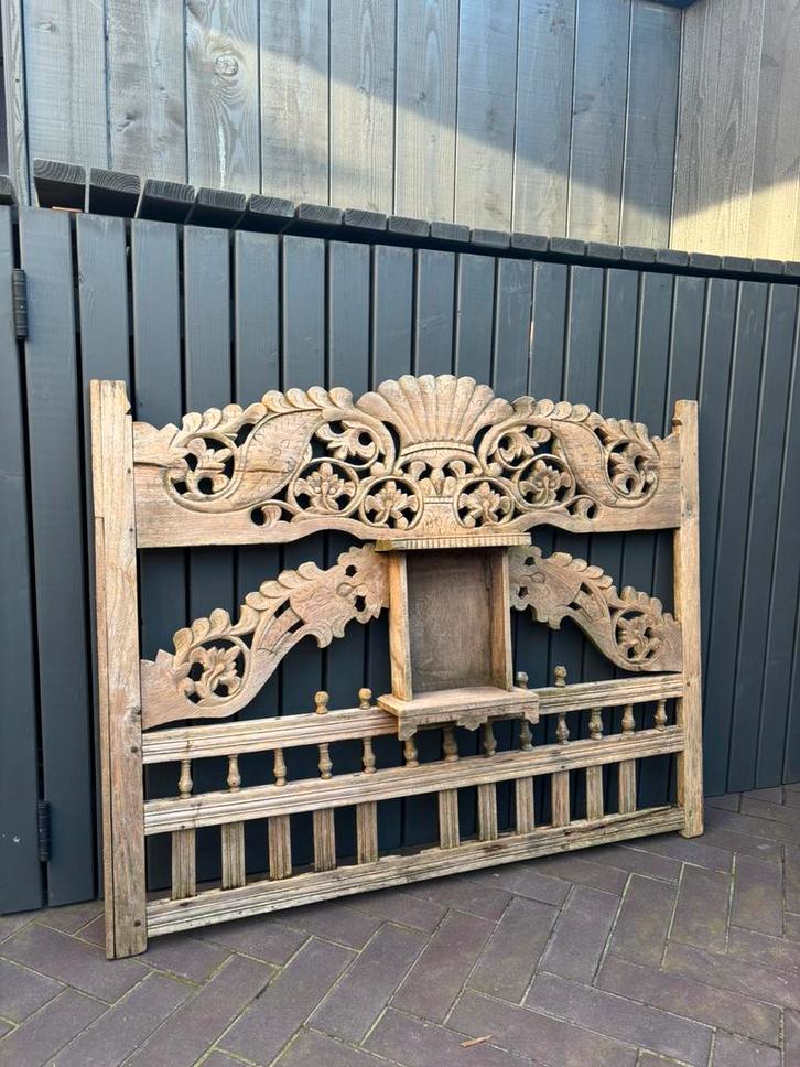 Boho bed deel teak hout uitgesneden hout, Huis en Inrichting, Woonaccessoires | Wanddecoraties, Zo goed als nieuw, Ophalen