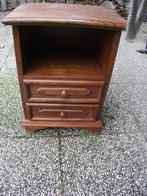 vintage gangkastje / nachtkastje massief eiken, Gebruikt, 1 of 2 laden, Eikenhout, Minder dan 100 cm