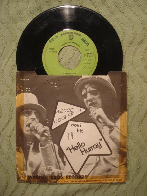 Alice Cooper 7" Vinyl Single: ‘Hello Hooray’ (Joegoslavië), Cd's en Dvd's, Vinyl Singles, Single, Rock en Metal, 7 inch, Ophalen of Verzenden