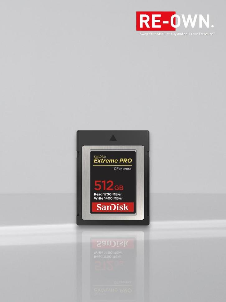 SanDisk CFexpress Extreme Pro 512GB 1700/1200MB/s Type B, Audio, Tv en Foto, Fotografie | Geheugenkaarten, Zo goed als nieuw, Compact Flash (CF)