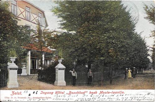 Zeist, Ingang Hotel Boschlust hoek Mooielaantje. 1906, Verzamelen, Ansichtkaarten | Nederland, Gelopen, Utrecht, Voor 1920, Ophalen of Verzenden