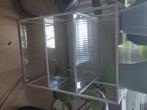 Glazen kast vitrine klein, Ophalen, 50 tot 100 cm, Zo goed als nieuw, Glas