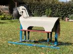 Uniek Houten Hobbelpaard  Metalen Frame antiek, Antiek en Kunst, Ophalen
