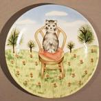 Vintage bordje met poes / kat, Antiek en Kunst, Antiek | Keramiek en Aardewerk, Ophalen of Verzenden