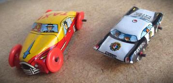 Blik~Taxi en Politie Blikken Auto~Politieauto en Taxi~Tin Ta beschikbaar voor biedingen