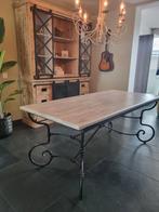 Prachtige zware eettafel smeedijzer 185 x 85, Huis en Inrichting, Tafels | Eettafels, Ophalen, Barok/industrieel, 50 tot 100 cm
