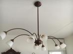 Hanglamp met 8 glazen kapjes, Huis en Inrichting, Lampen | Hanglampen, Ophalen, Zo goed als nieuw, Minder dan 50 cm