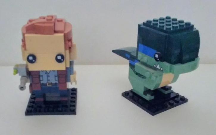 Lego Brickheadz Jurassic world Owen en Blue 41614, Verzamelen, Overige Verzamelen, Zo goed als nieuw, Verzenden