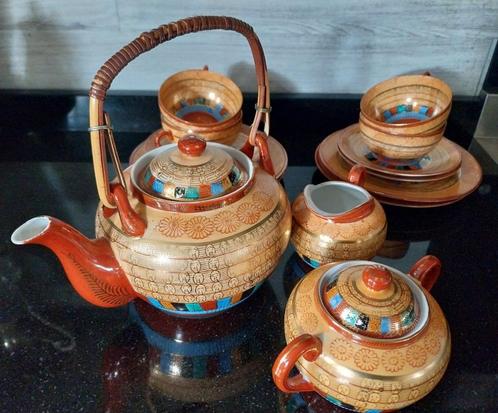 Japans theeservies - 4 personen - 15 delig - 1950, Antiek en Kunst, Antiek | Servies compleet, Ophalen