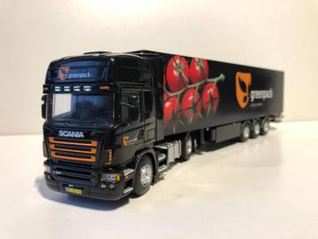 modelauto 1-50 WSI Scania R Topline en Box trailer Greenpak beschikbaar voor biedingen