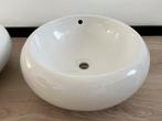2x Wastafels wit glans rond design, vrijstaand - Nieuwstaat, Ophalen, 50 tot 100 cm, Zo goed als nieuw, Minder dan 100 cm
