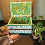Vintage retro naaidoosje. 16X24 en 13 cm hoog., Overige materialen, Gebruikt, Mand, Rond