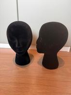 2x Mannequin Hoofd Schuim Zwart Vrouw, Ophalen