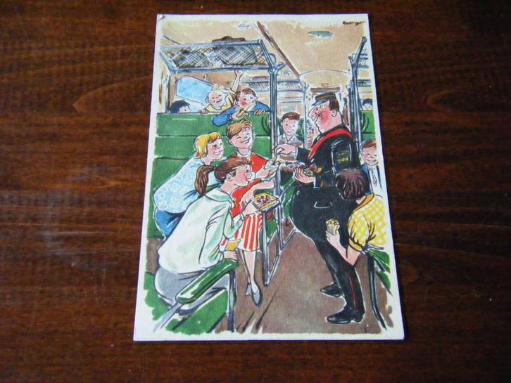 M35 - Trein - Spoorwegen - Humor - Conducteur - Mooi/Oud, Verzamelen, Ansichtkaarten | Themakaarten, 1960 tot 1980, Voertuig, Ophalen of Verzenden
