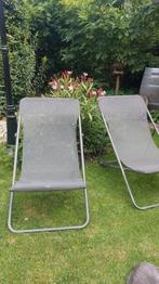 2 lafuma verstelbare strandstoelen, Tuin en Terras, Ligbedden, Ophalen, Zo goed als nieuw, Aluminium