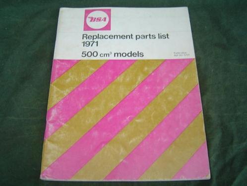 BSA 500 1971 motorcycle parts list B50 Victor Goldstar, Motoren, Handleidingen en Instructieboekjes, Overige merken, Ophalen of Verzenden