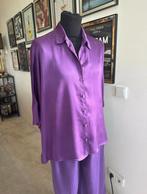 Paarse satijnen set: blouse + pantalon, Verzenden, Zo goed als nieuw, Paars