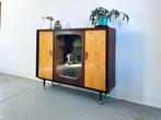 Vintage wandmeubel highboard kast vitrine jaren 50/60, Ophalen, Metaal, 25 tot 50 cm, Gebruikt