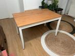 Houten Tafel met Witte Poten, 100 tot 150 cm, Scandinavisch, Vier personen, Rechthoekig