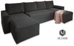 NIEUW GELEVERD! Hoebank U-Vorm Ribstof 342X155X155 NU €520, Huis en Inrichting, Banken | Bankstellen, Ophalen of Verzenden, Nieuw