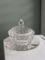 Oud Suikerpotje met dekseltje van bewerkt glas, Glas of Glazen, Ophalen of Verzenden, Overige stijlen, Glas