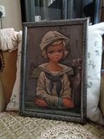 Vintage Schilderij van een Matroos in Lijst ** Mimosa **, Antiek en Kunst, Curiosa en Brocante, Ophalen of Verzenden