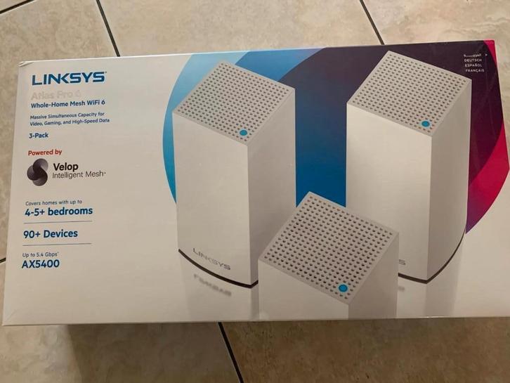Wifi-versterker Linksys Atlas Pro 6 AX5400 Mesh 3-pack, Computers en Software, Routers en Modems, Nieuw, Router, Ophalen