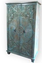 Indiase kast Indy met fraai houtsnijwerk, Ophalen of Verzenden, Nieuw